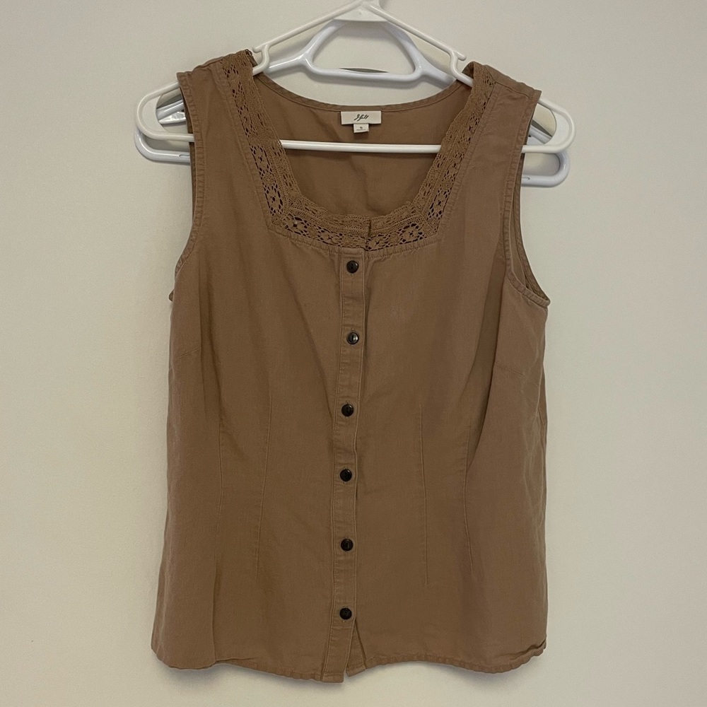 J Jill structured linen sleeveless blouse